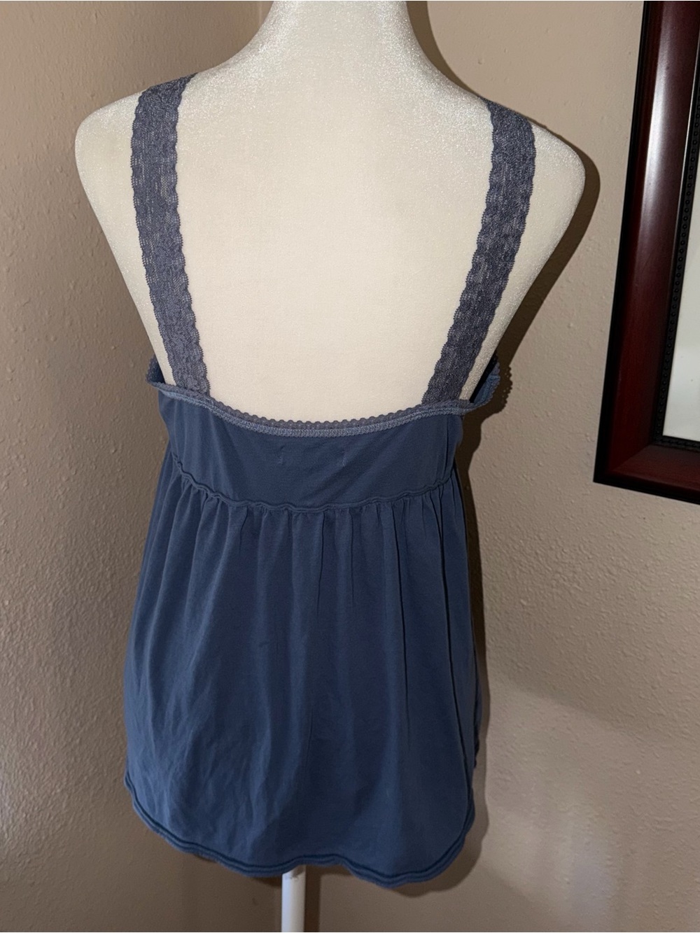 Vintage Y2K Hollister 2000s Lace Trim Babydoll Tank Top - Picture 5 of 6